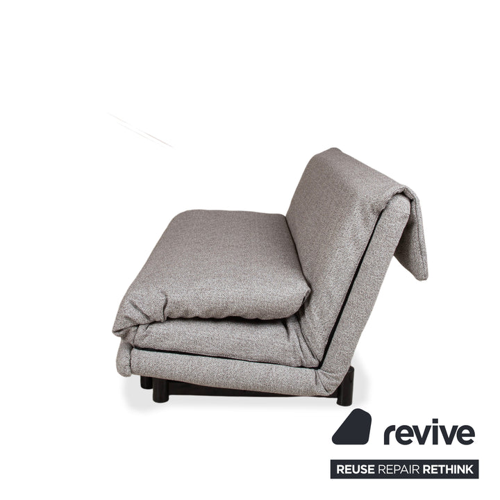 Ligne Roset Multy Fabric Three-Seater Grey Manual Sleep Function Sofa Couch