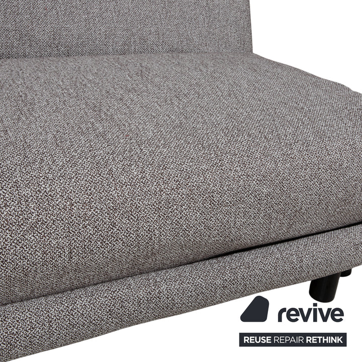 Ligne Roset Multy Fabric Three-Seater Grey Manual Sleep Function Sofa Couch