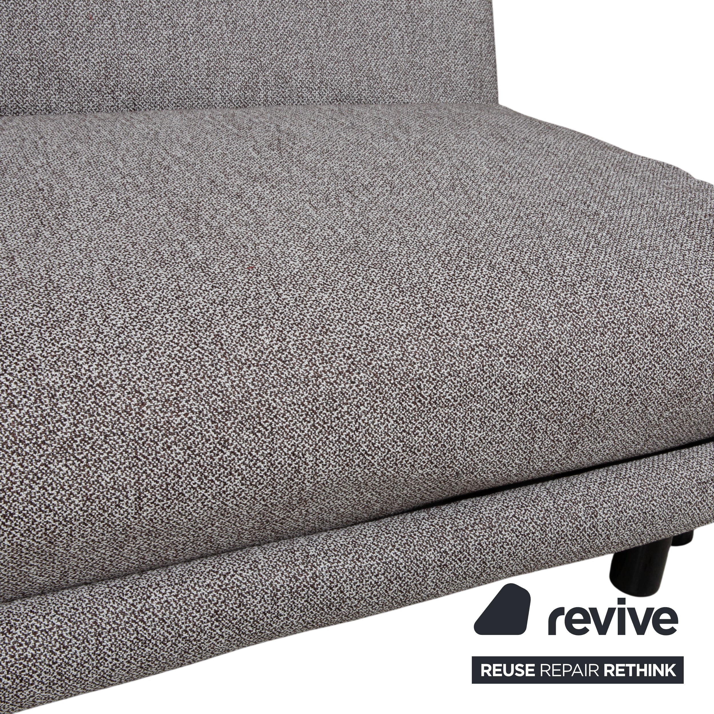 Ligne Roset Multy Dreisitzer Stoff Grau Schwarz manuelle Schlaffunktion Schlafsofa Couch Neubezug