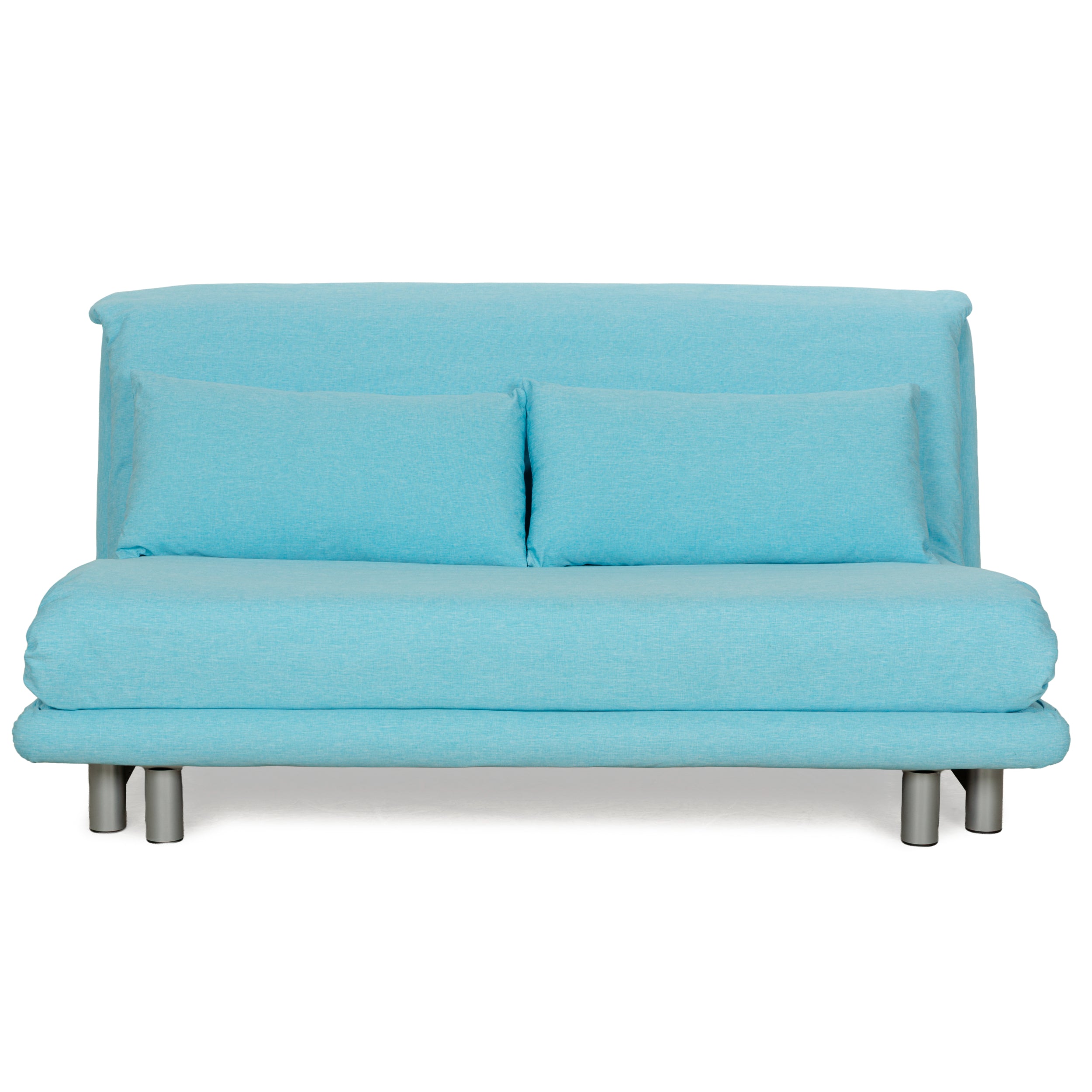 Canapé trois places en tissu Ligne Roset Multy bleu, fonction manuelle, fonction couchage, nouvelle housse