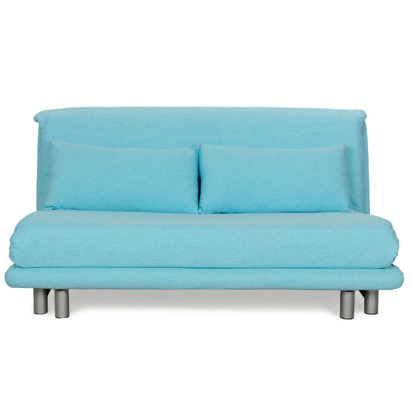 Canapé trois places en tissu Ligne Roset Multy bleu, fonction manuelle, fonction couchage, nouvelle housse