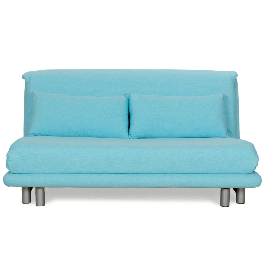 Canapé trois places en tissu Ligne Roset Multy bleu, fonction manuelle, fonction couchage, nouvelle housse