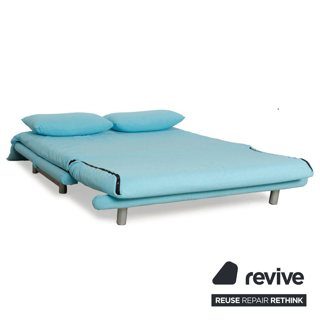 Ligne Roset Multy Stoff Dreisitzer Blau Sofa Couch manuelle Funktion Schlaffunktion Neubezug