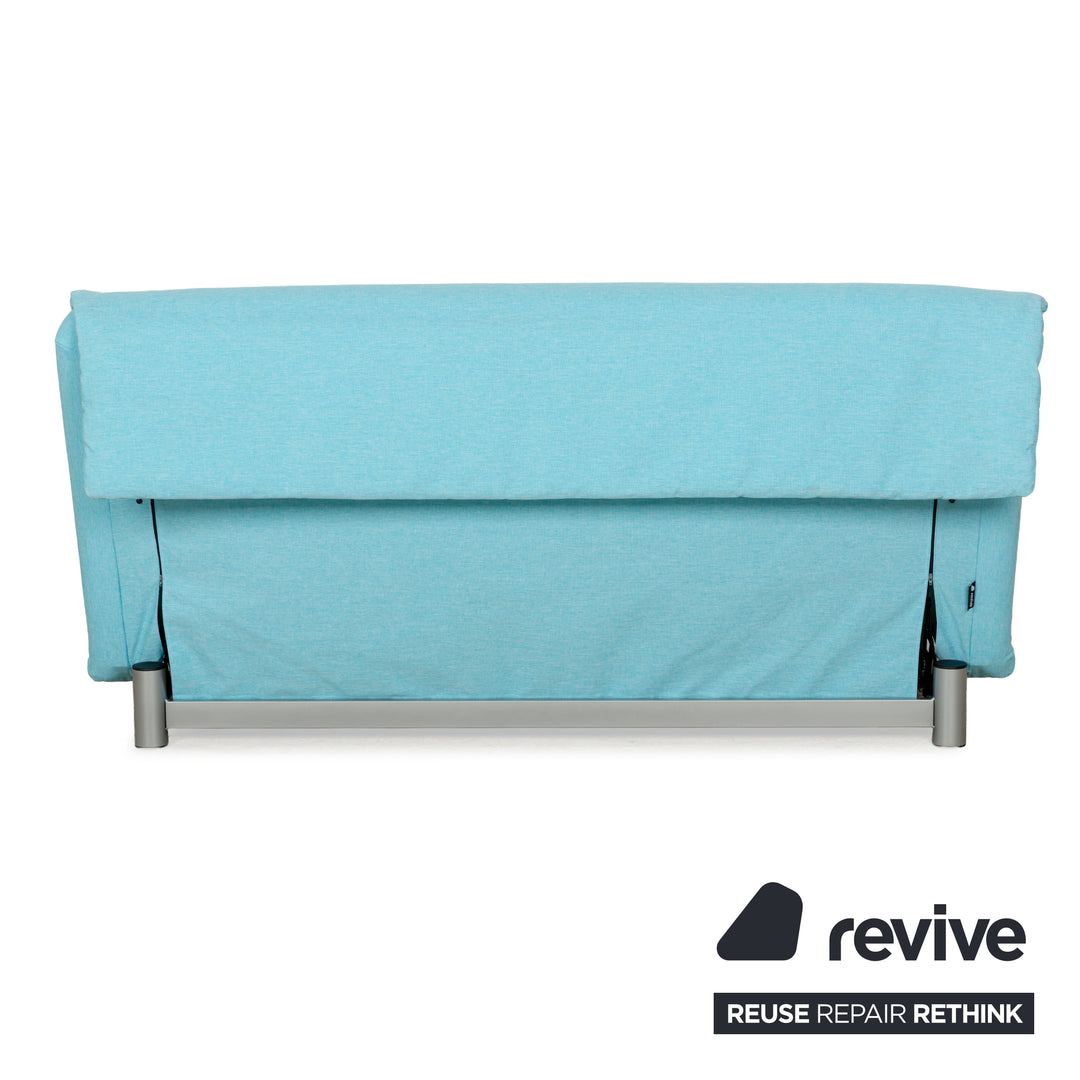 Canapé trois places en tissu Ligne Roset Multy bleu, fonction manuelle, fonction couchage, nouvelle housse