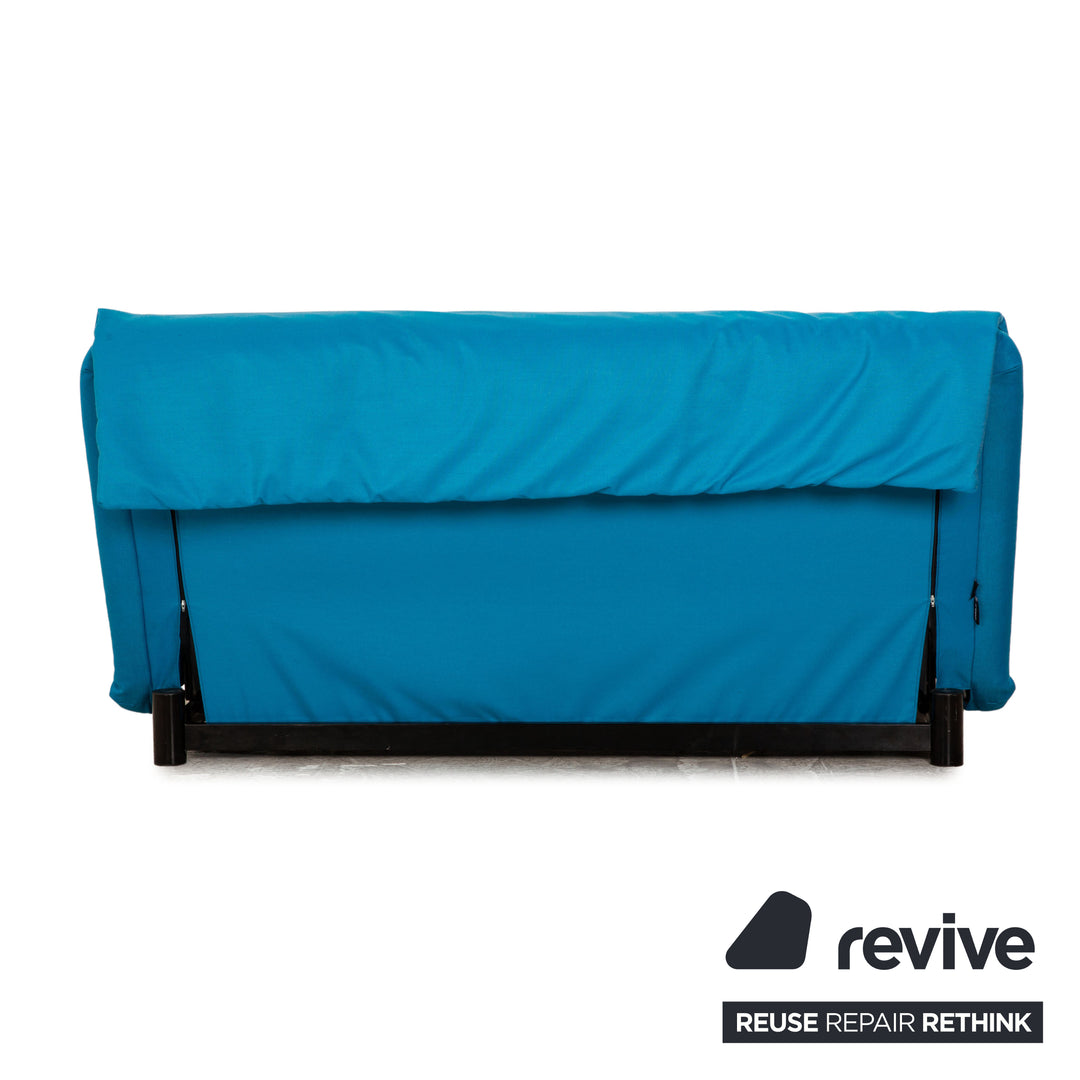 ligne roset Multy Stoff Dreisitzer Blau Sofa Couch manuelle Funktion Schlaffunktion Neubezug