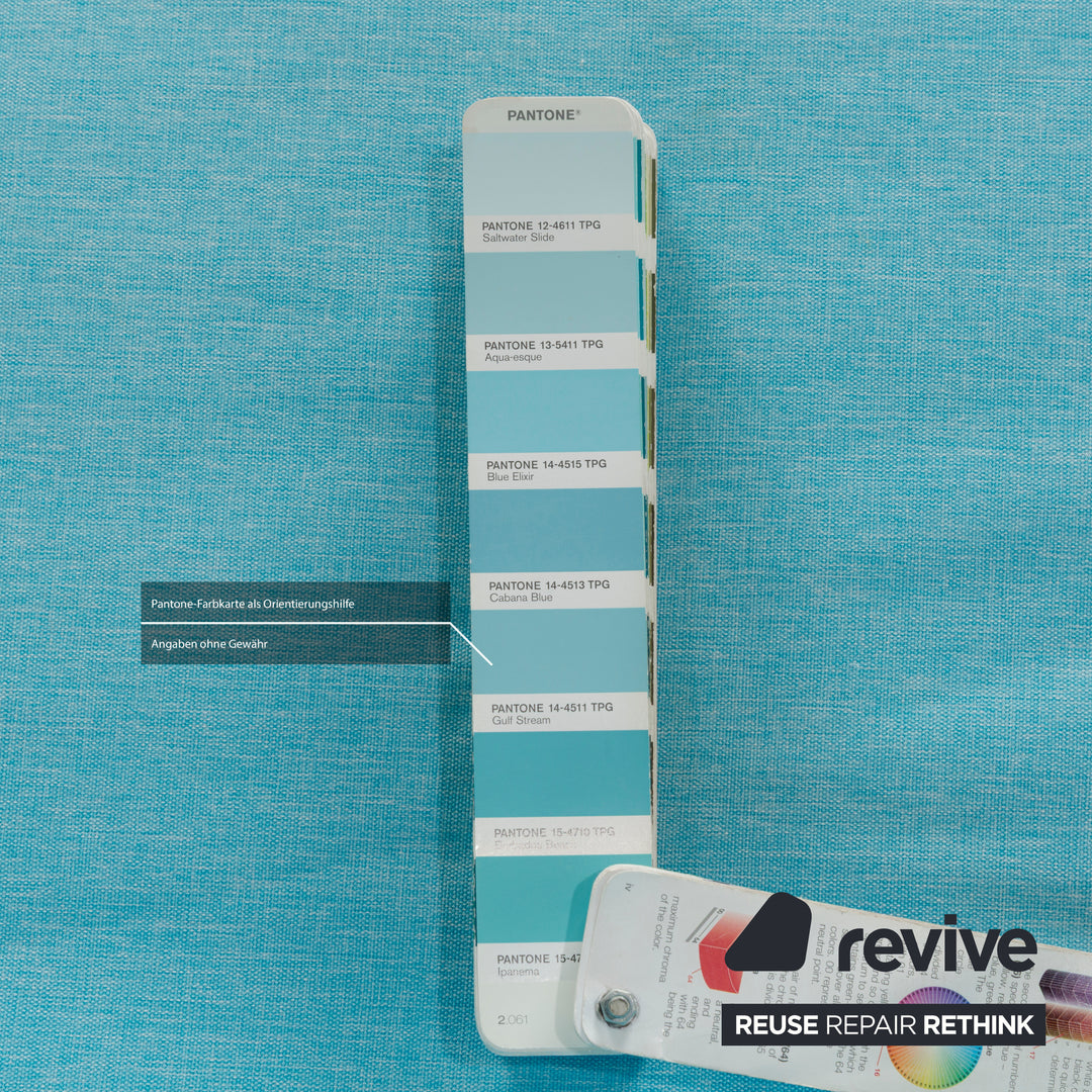 Ligne Roset Multy Stoff Dreisitzer Blau Sofa Couch manuelle Funktion Schlaffunktion Neubezug