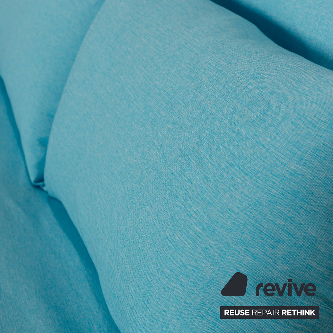 Ligne Roset Multy Stoff Dreisitzer Blau Sofa Couch manuelle Funktion Schlaffunktion Neubezug