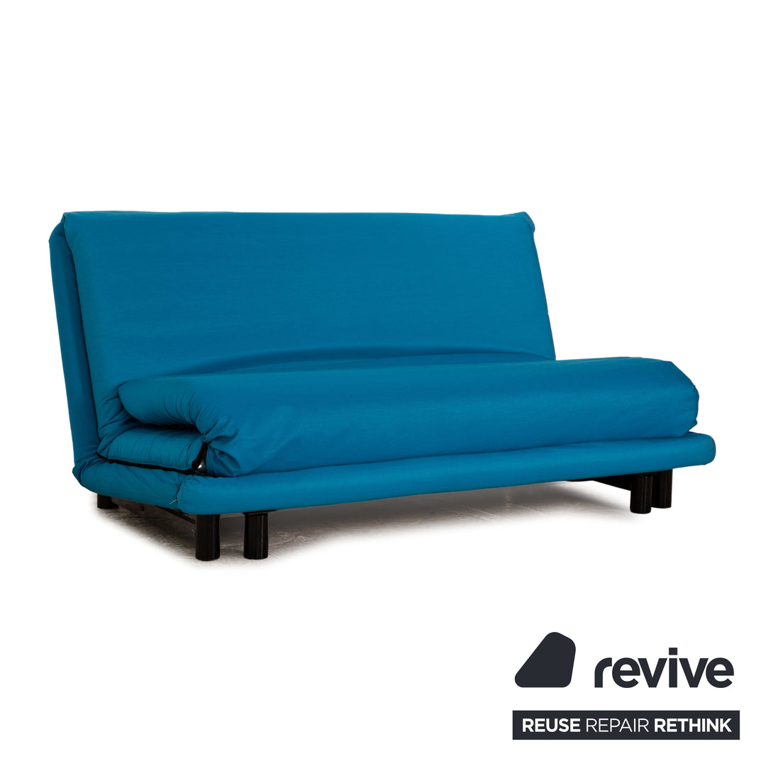 Ligne roset Canapé 3 places en tissu Multy bleu, fonction manuelle, fonction sommeil, housse neuve