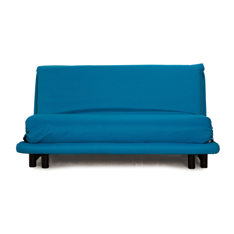 ligne roset Multy Stoff Dreisitzer Blau Sofa Couch manuelle Funktion Schlaffunktion Neubezug