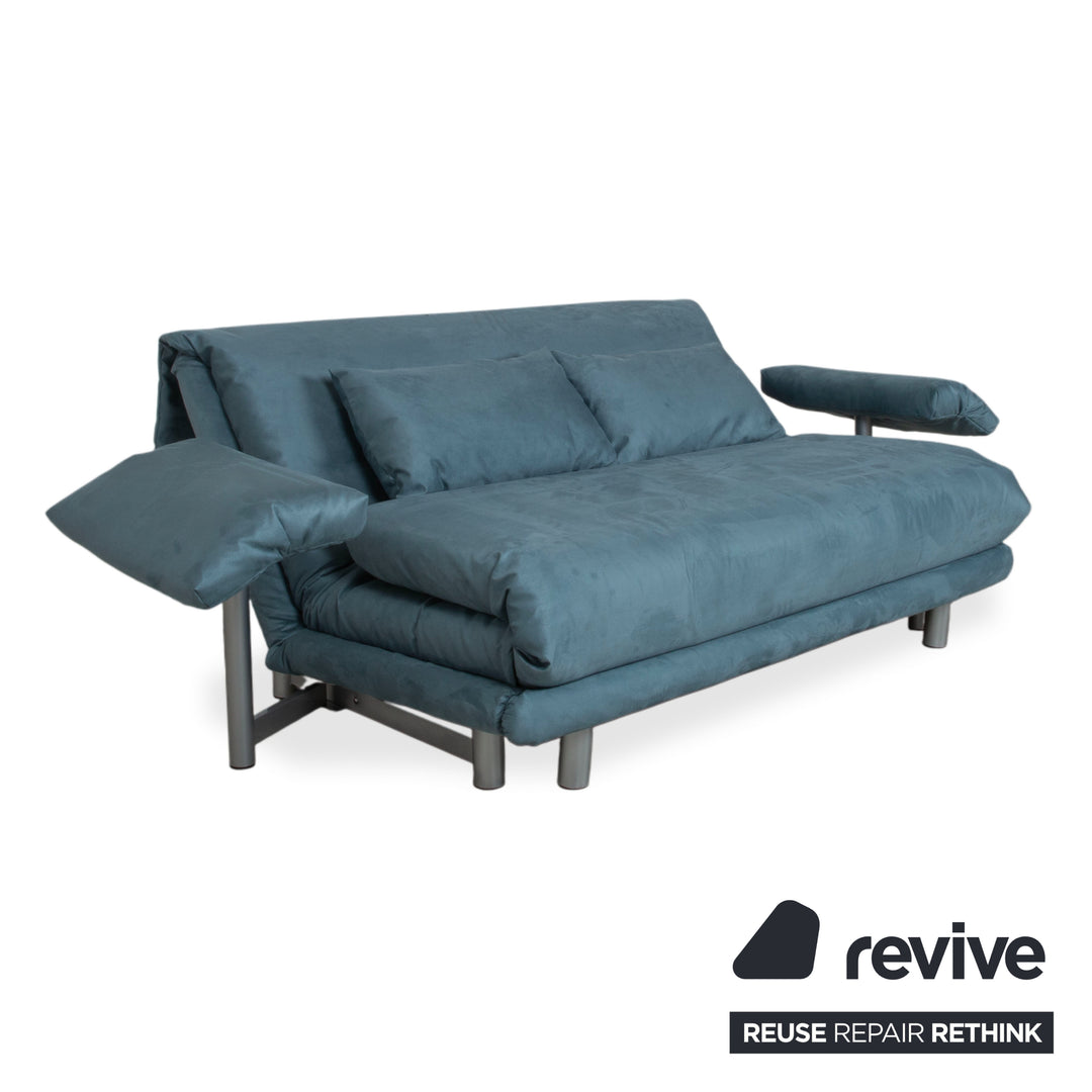 Ligne Roset Multy Stoff Dreisitzer Blau Sofa Couch manuelle Schlaffunktion Neubezug MEMPHIS 733