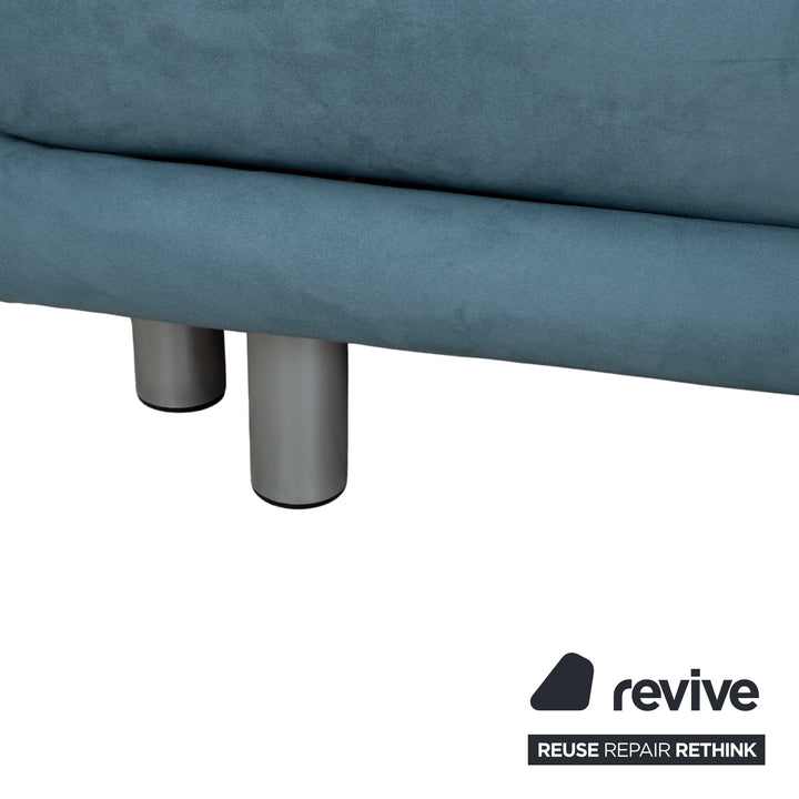 Ligne Roset Multy Stoff Dreisitzer Blau Sofa Couch manuelle Schlaffunktion Neubezug MEMPHIS 733