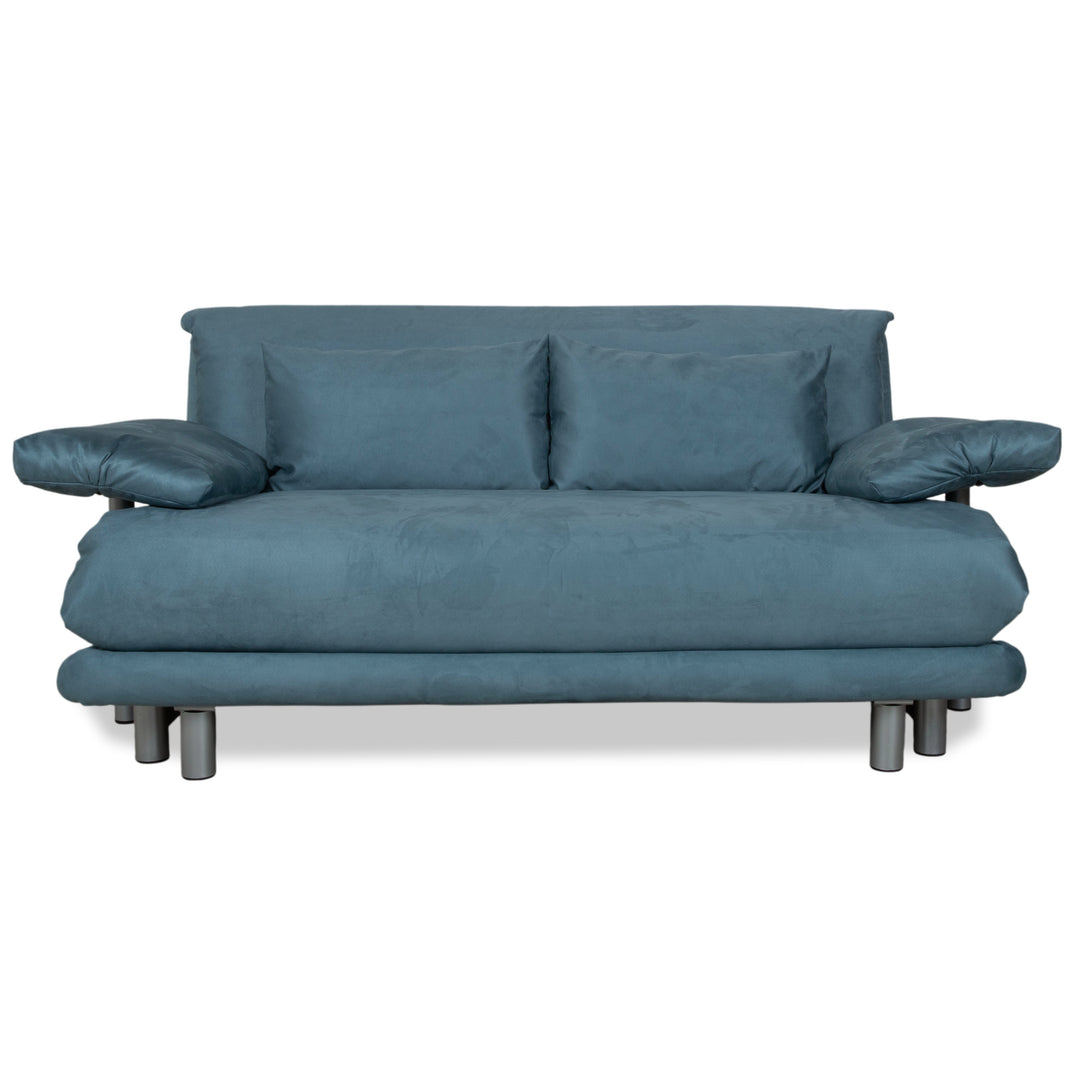 Ligne Roset Multy Stoff Dreisitzer Blau Sofa Couch manuelle Schlaffunktion Neubezug MEMPHIS 733