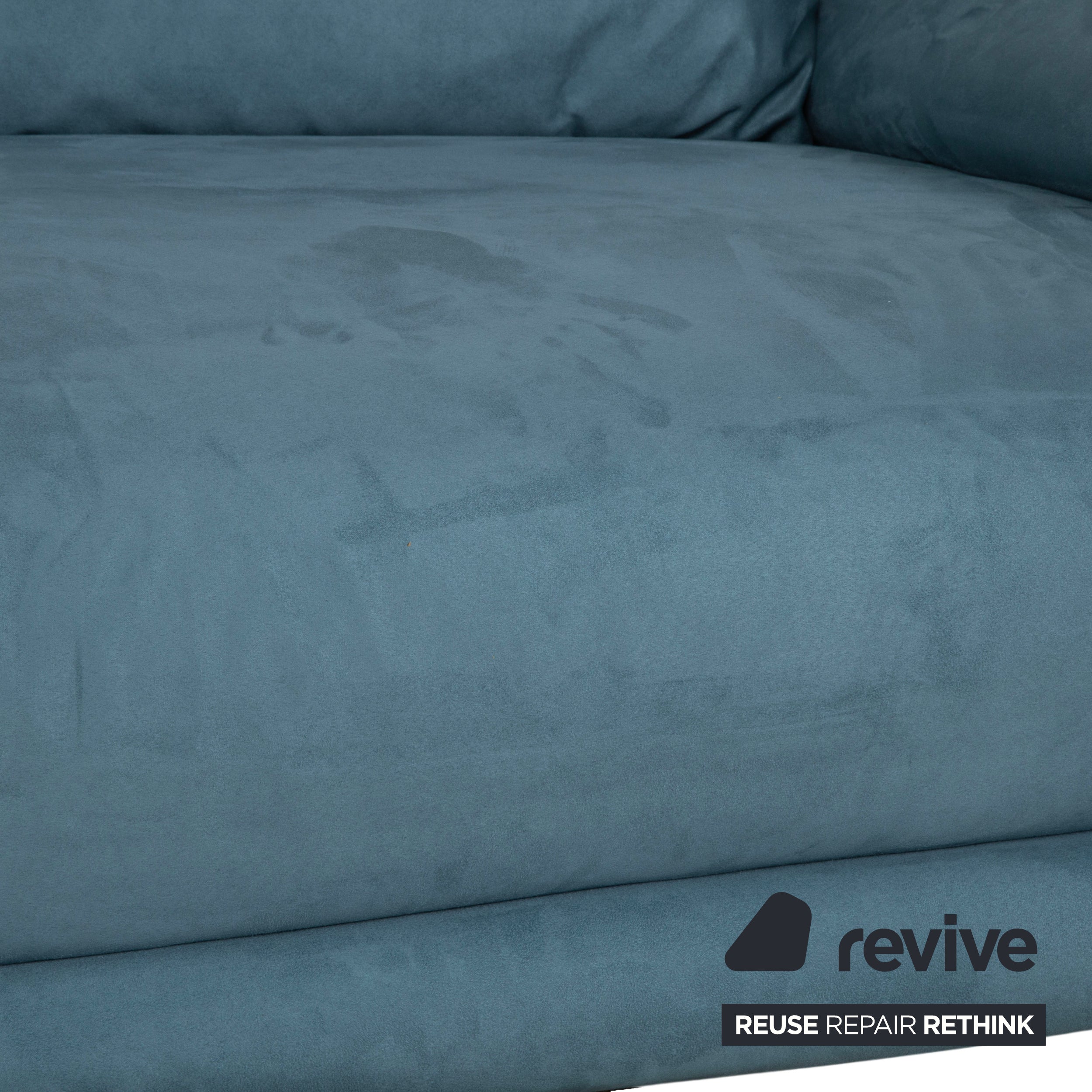 Ligne Roset Multy Stoff Dreisitzer Blau Sofa Couch manuelle Schlaffunktion Neubezug MEMPHIS 733