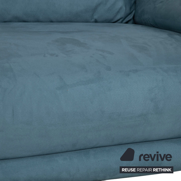 Ligne Roset Multy Stoff Dreisitzer Blau Sofa Couch manuelle Schlaffunktion Neubezug MEMPHIS 733