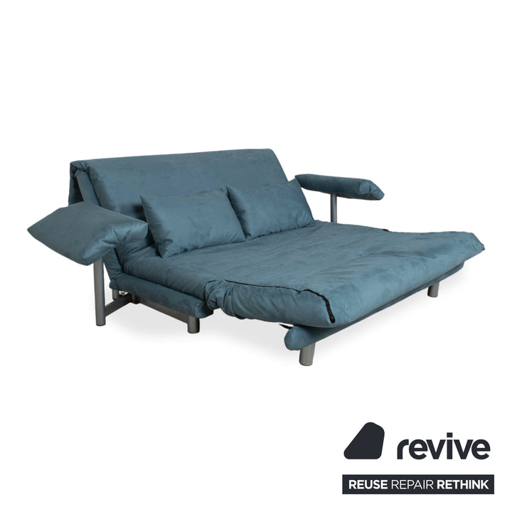 Ligne Roset Multy Stoff Dreisitzer Blau Sofa Couch manuelle Schlaffunktion Neubezug MEMPHIS 733