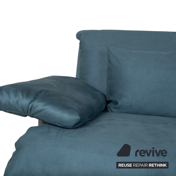 Ligne Roset Multy Stoff Dreisitzer Blau Sofa Couch manuelle Schlaffunktion Neubezug MEMPHIS 733