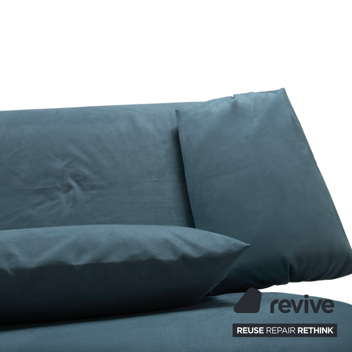 Ligne Roset Multy Stoff Dreisitzer Blau Sofa Couch manuelle Schlaffunktion Neubezug MEMPHIS 733