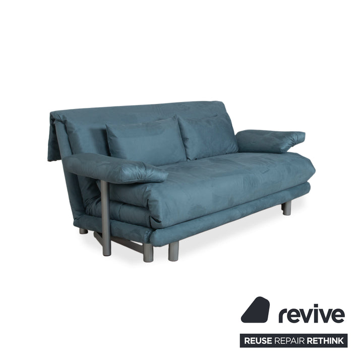 Ligne Roset Multy Stoff Dreisitzer Blau Sofa Couch manuelle Schlaffunktion Neubezug MEMPHIS 733