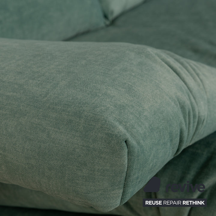 Ligne Roset Multy Canapé 3 places en tissu vert avec fonction couchage Nouvelle housse