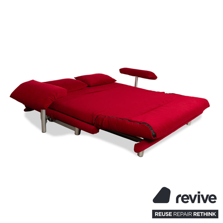 Canapé trois places Ligne Roset Multy en tissu Bordeaux fonction couchage nouvelle housse avec accoudoir