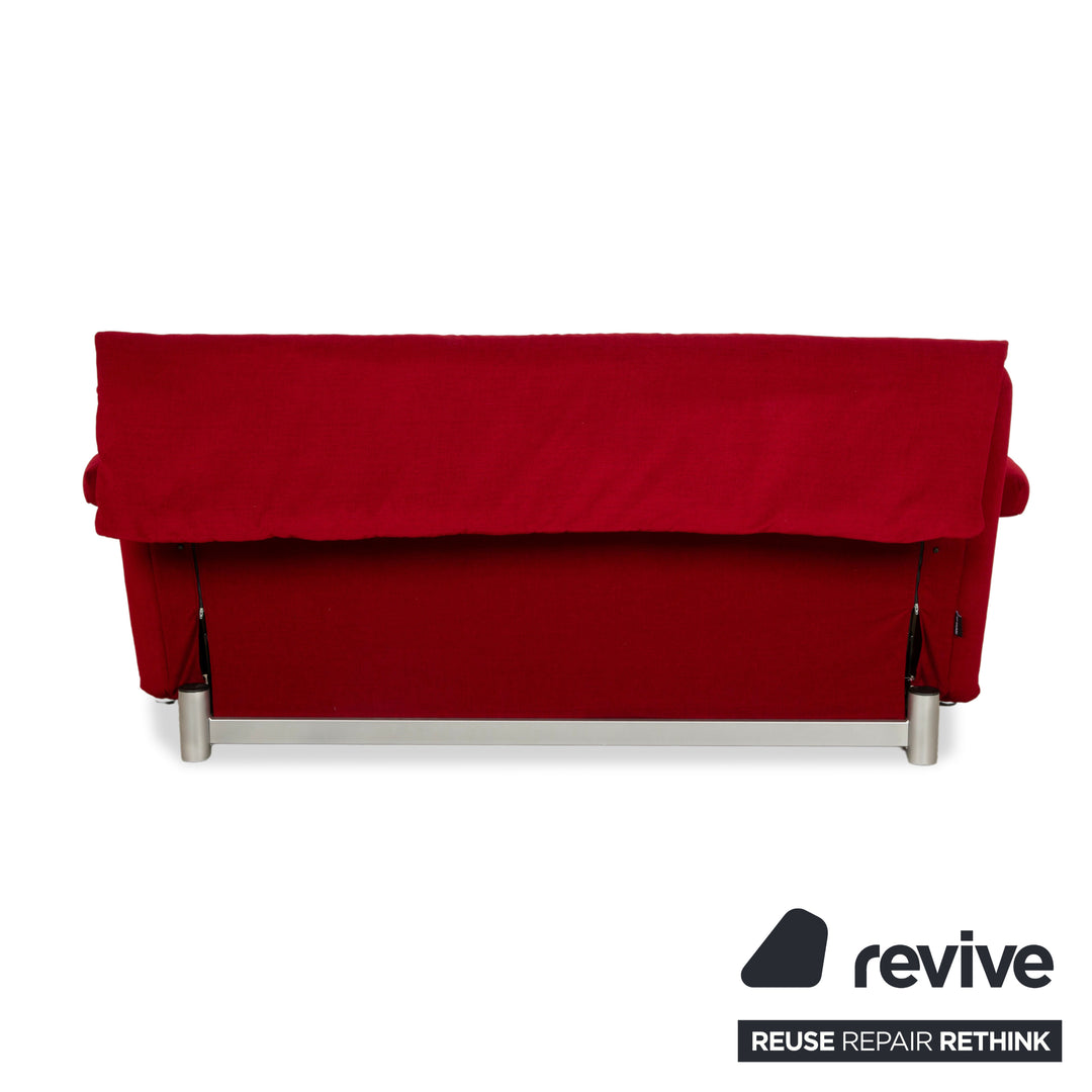 Canapé trois places Ligne Roset Multy en tissu Bordeaux fonction couchage nouvelle housse avec accoudoir
