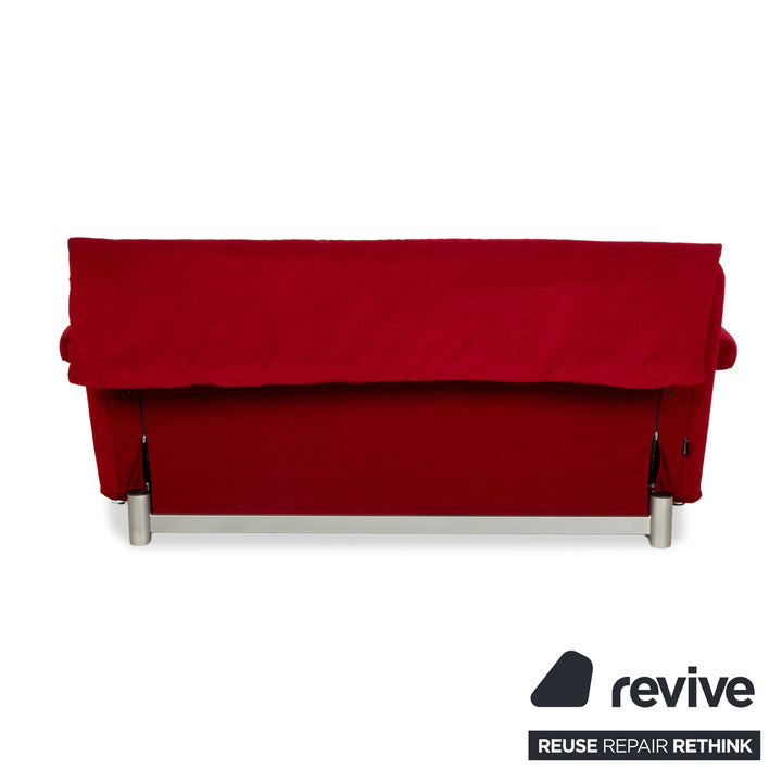 Canapé trois places Ligne Roset Multy en tissu Bordeaux fonction couchage nouvelle housse avec accoudoir
