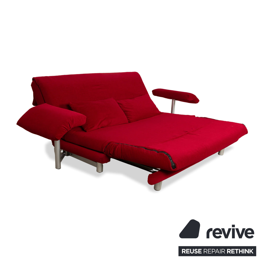 Canapé trois places Ligne Roset Multy en tissu Bordeaux fonction couchage nouvelle housse avec accoudoir
