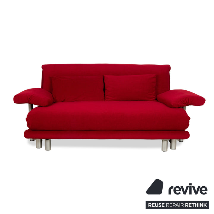 Canapé trois places Ligne Roset Multy en tissu Bordeaux fonction couchage nouvelle housse avec accoudoir