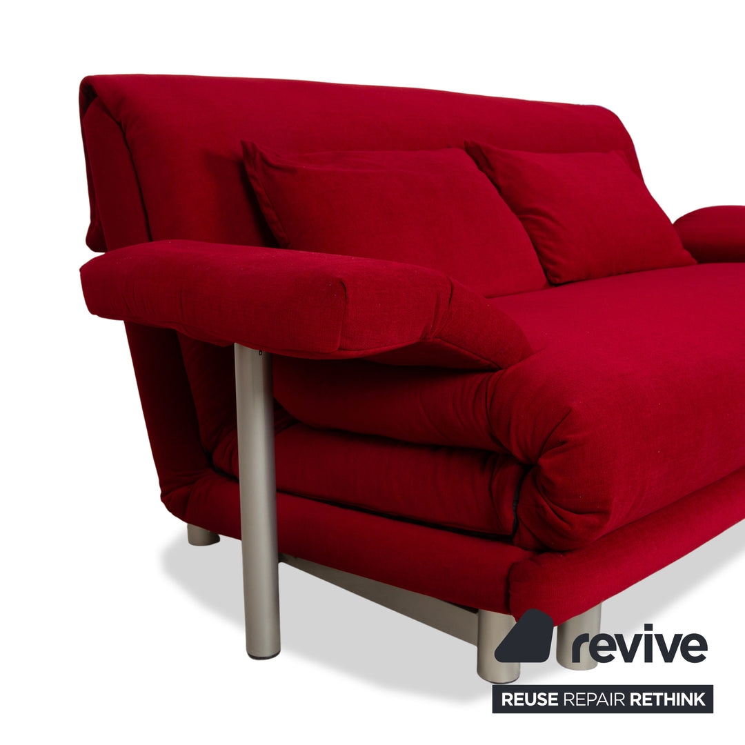 Canapé trois places Ligne Roset Multy en tissu Bordeaux fonction couchage nouvelle housse avec accoudoir