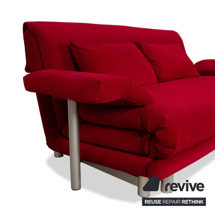 Canapé trois places Ligne Roset Multy en tissu Bordeaux fonction couchage nouvelle housse avec accoudoir