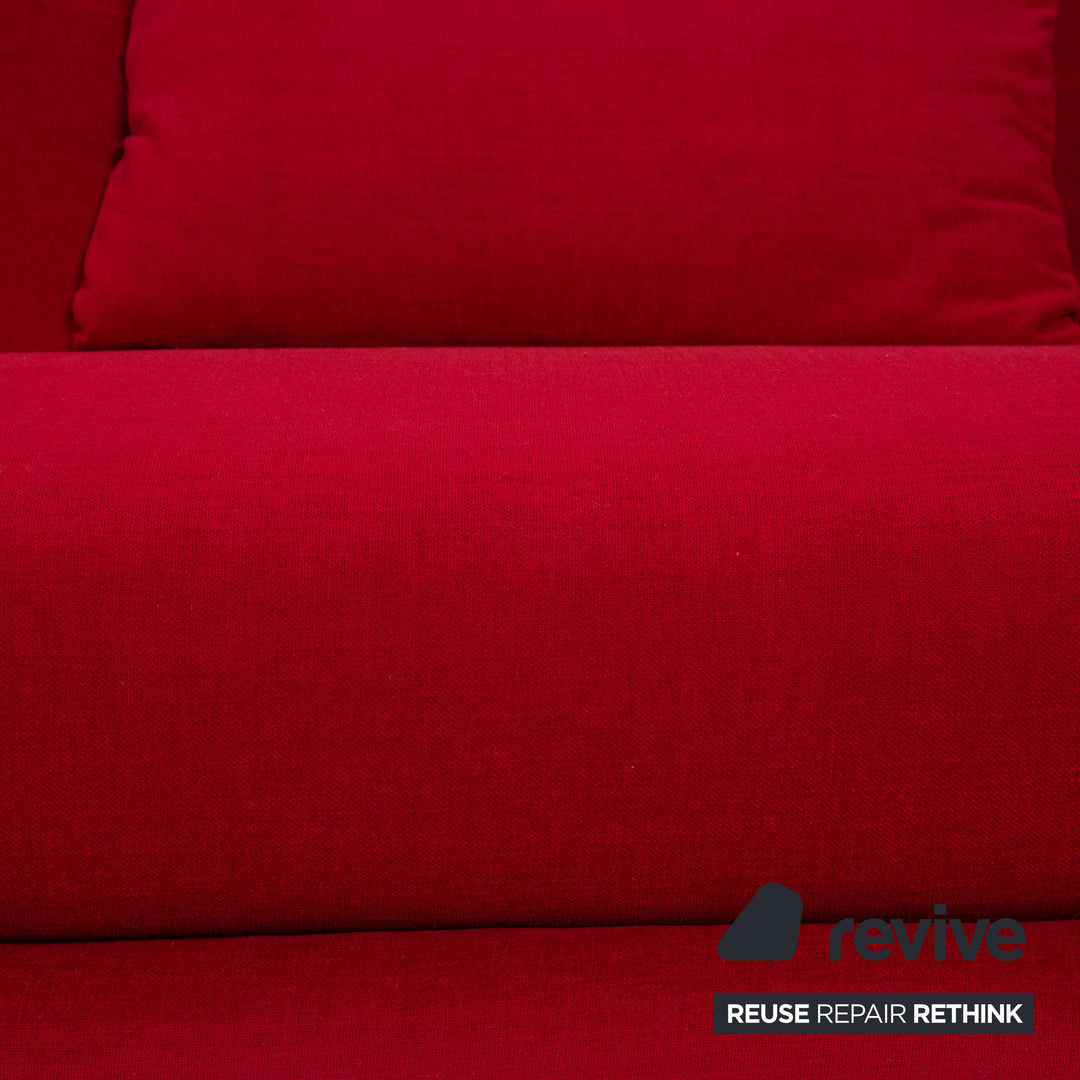 Canapé trois places Ligne Roset Multy en tissu Bordeaux fonction couchage nouvelle housse avec accoudoir