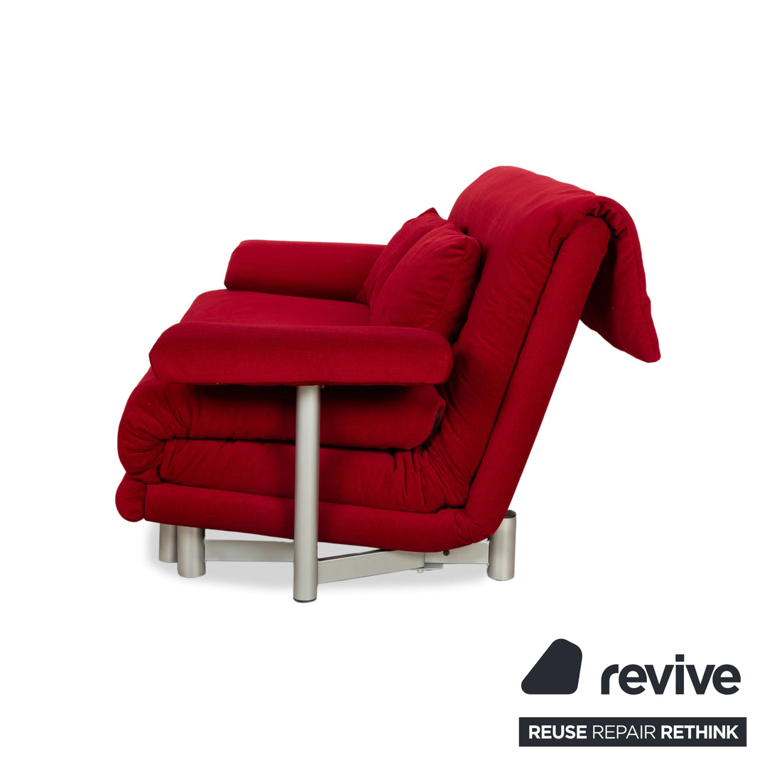 Canapé trois places Ligne Roset Multy en tissu Bordeaux fonction couchage nouvelle housse avec accoudoir