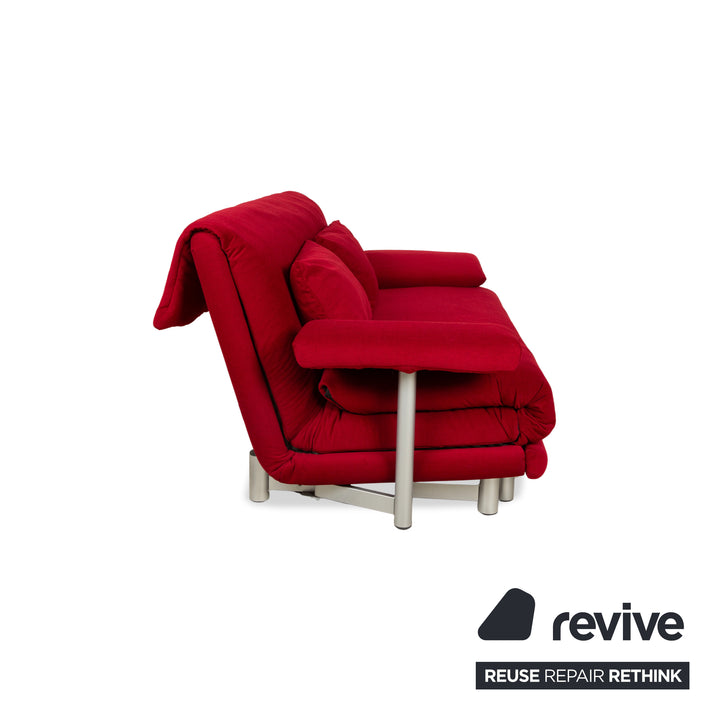 Canapé trois places Ligne Roset Multy en tissu Bordeaux fonction couchage nouvelle housse avec accoudoir