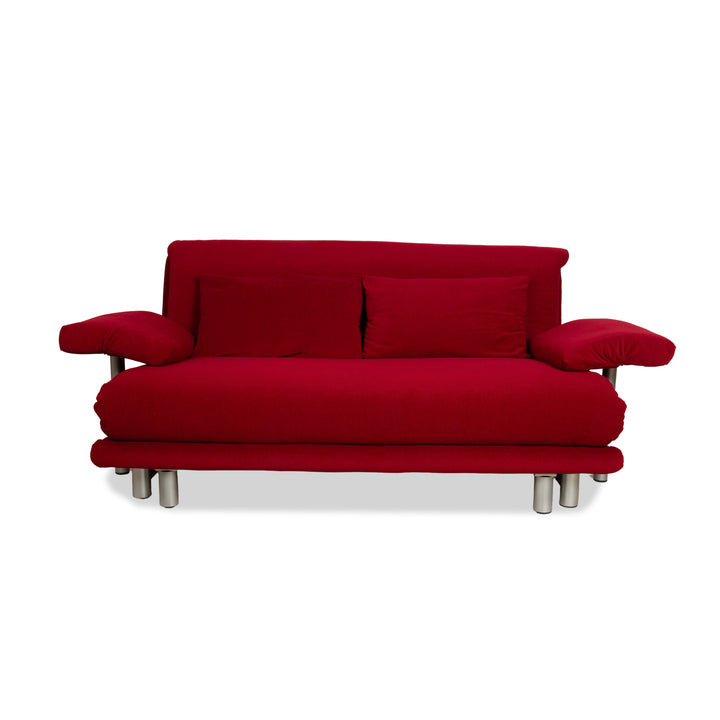 Canapé trois places Ligne Roset Multy en tissu Bordeaux fonction couchage nouvelle housse avec accoudoir