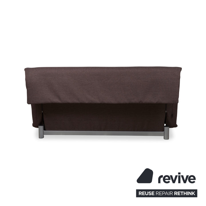Ligne Roset Multy Stoff Dreisitzer Braun Grau manuelle Schlaffunktion Schlafsofa Couch Neubezug Dunkelbraun
