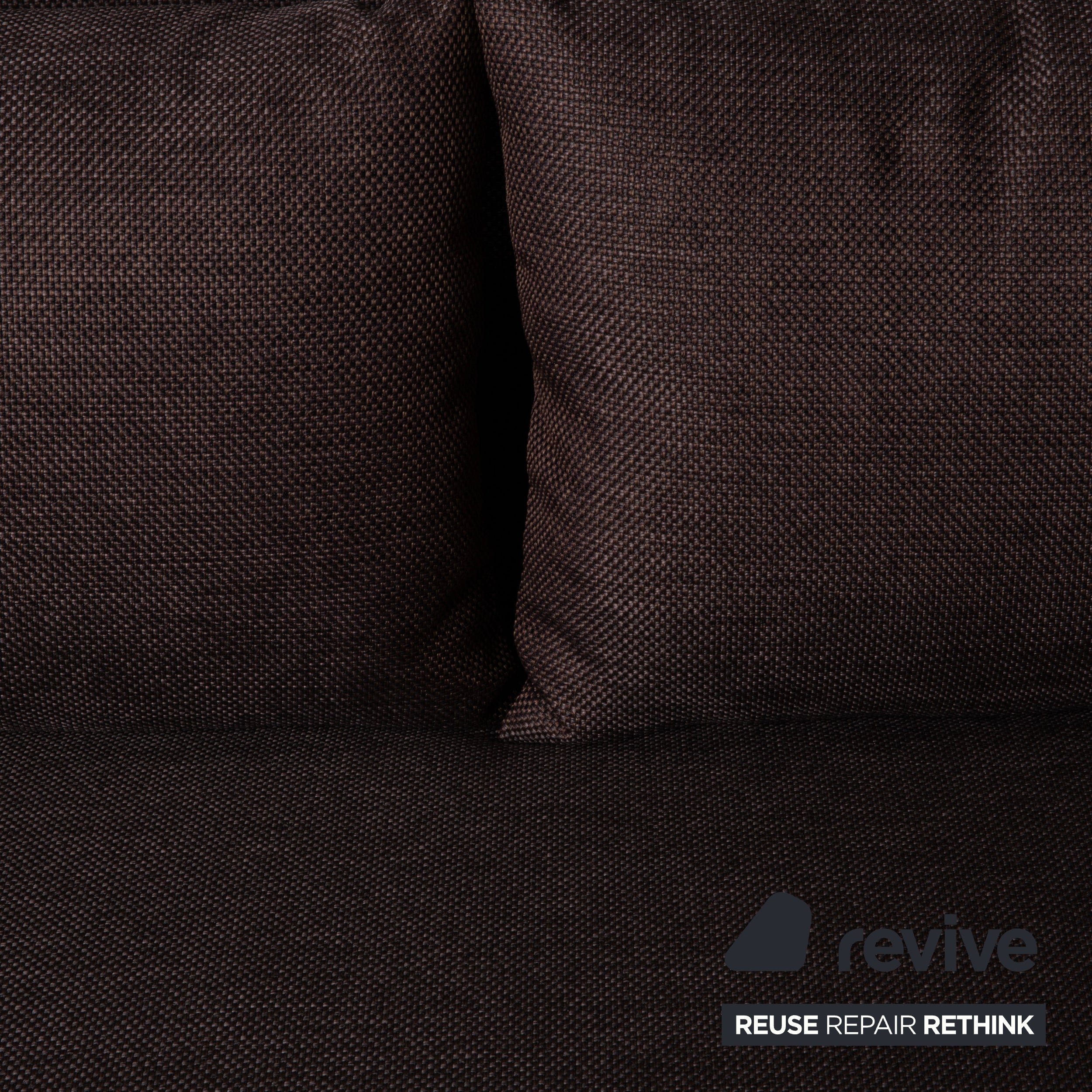 Ligne Roset Multy Stoff Dreisitzer Braun Grau manuelle Schlaffunktion Schlafsofa Couch Neubezug Dunkelbraun