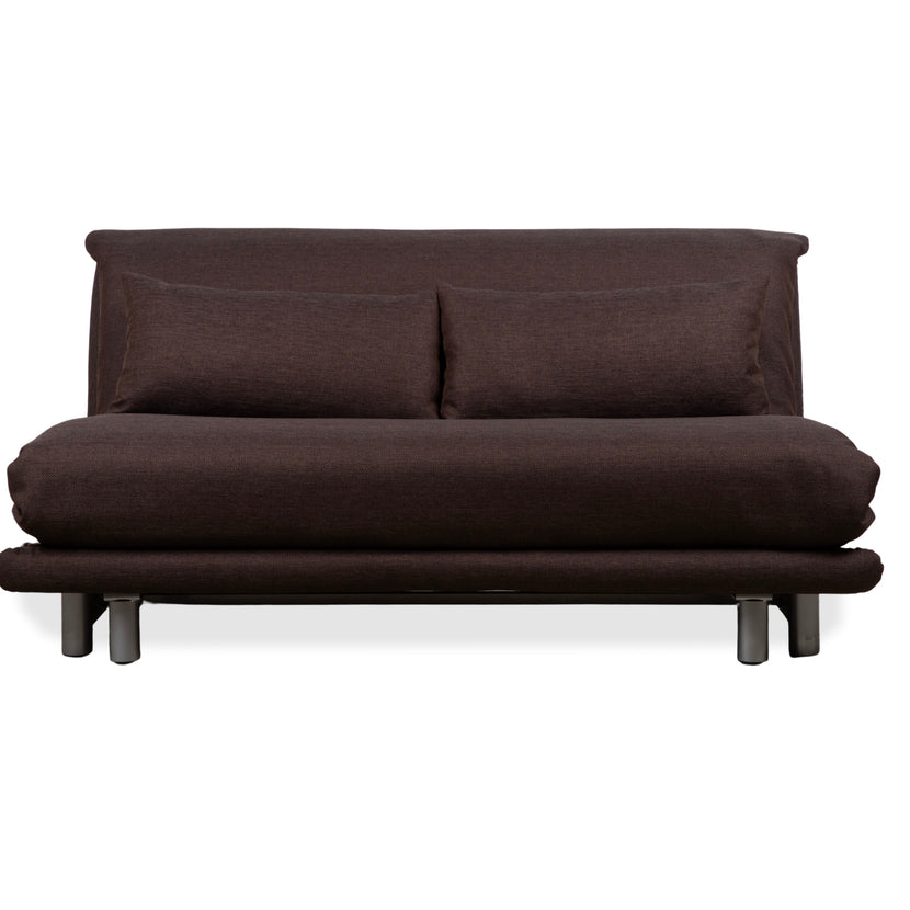 Ligne Roset Multy Stoff Dreisitzer Braun Grau manuelle Schlaffunktion Schlafsofa Couch Neubezug Dunkelbraun