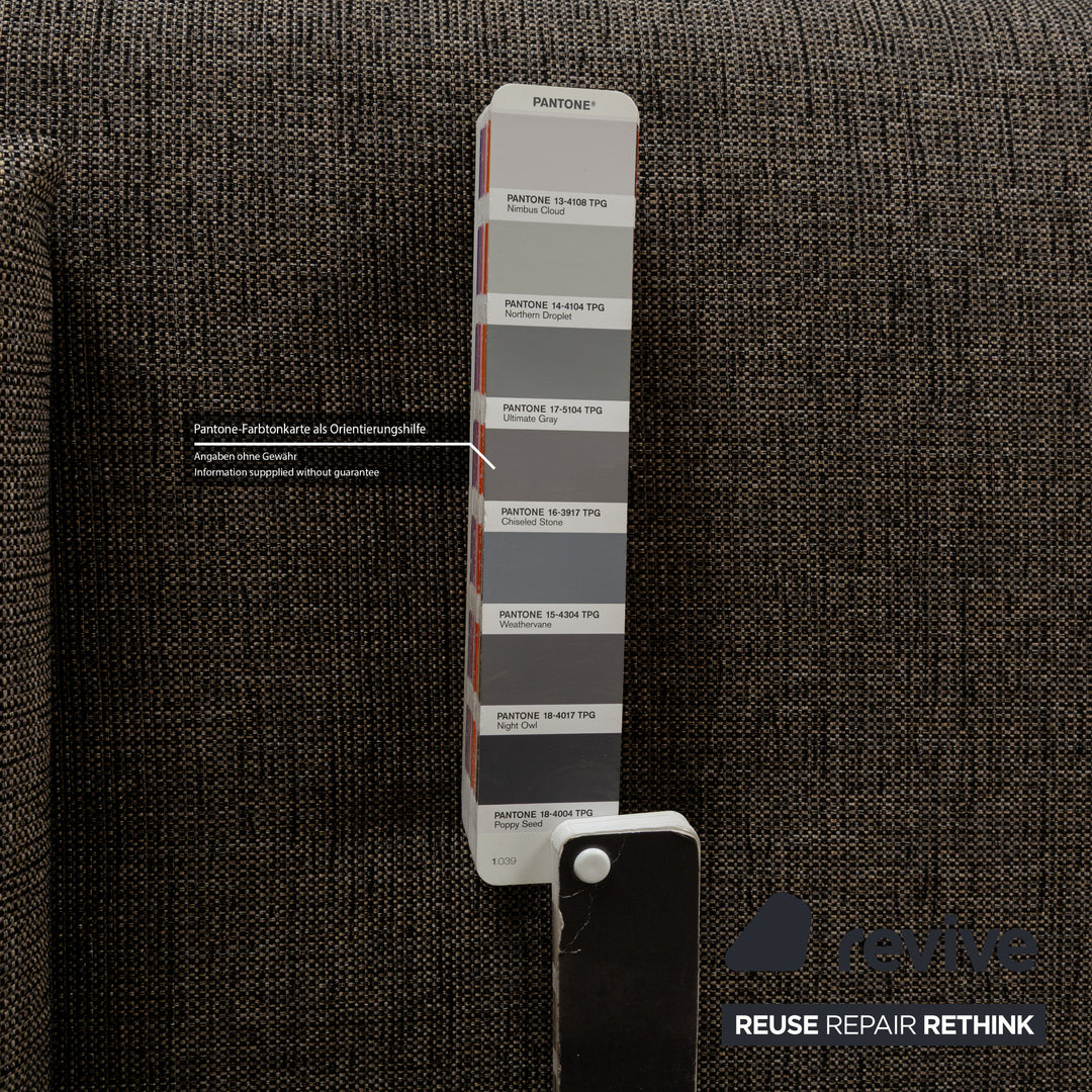 Ligne Roset Multy Fabric Three-Seater Brown Grey Sleeping Function