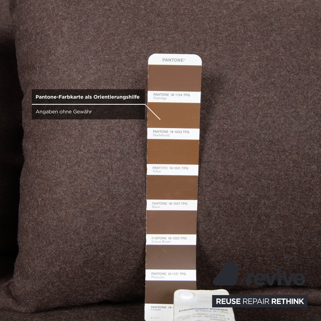 ligne roset Multy Stoff Dreisitzer Braun Greige Beige inkl. Armlehnen manuelle Funktion Sofa Couch Schlafsofa Gestell Schwarz