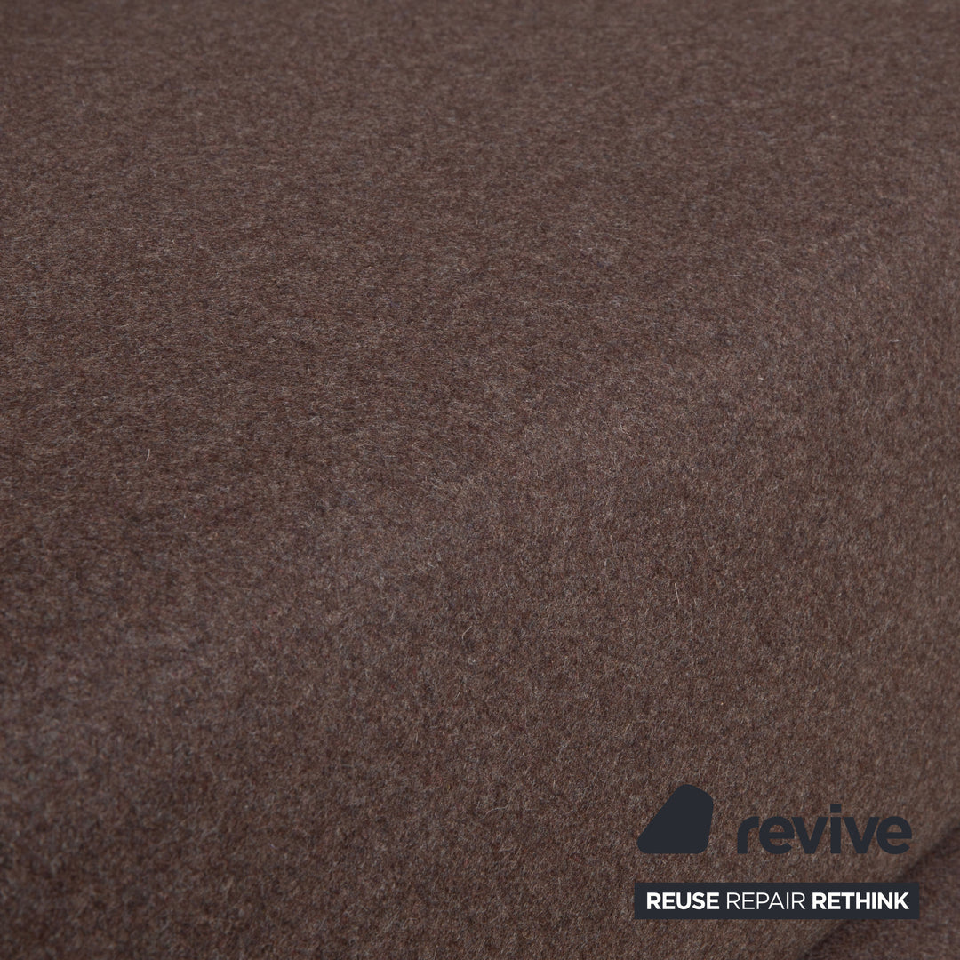 ligne roset Multy Stoff Dreisitzer Braun Greige Beige inkl. Armlehnen manuelle Funktion Sofa Couch Schlafsofa Gestell Schwarz