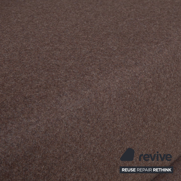 ligne roset Multy Stoff Dreisitzer Braun Greige Beige inkl. Armlehnen manuelle Funktion Sofa Couch Schlafsofa Gestell Schwarz