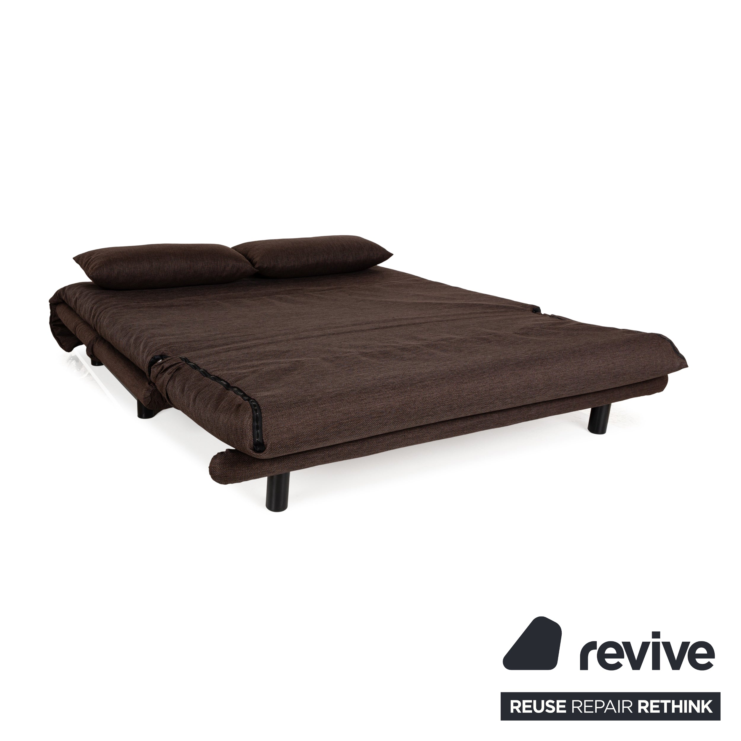 Ligne roset Canapé 3 places en tissu Multy marron, fonction manuelle, fonction sommeil, housse neuve