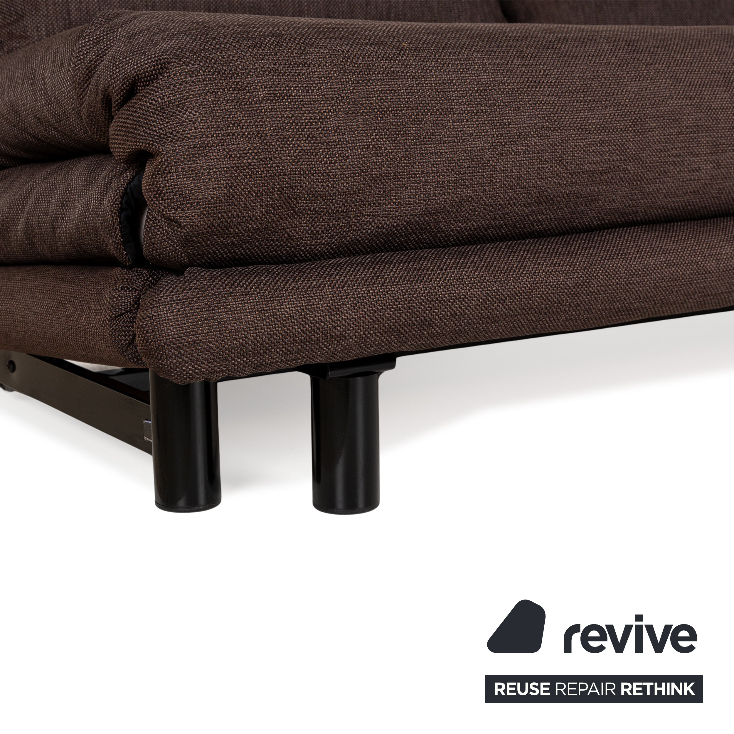 Ligne roset Canapé 3 places en tissu Multy marron, fonction manuelle, fonction sommeil, housse neuve