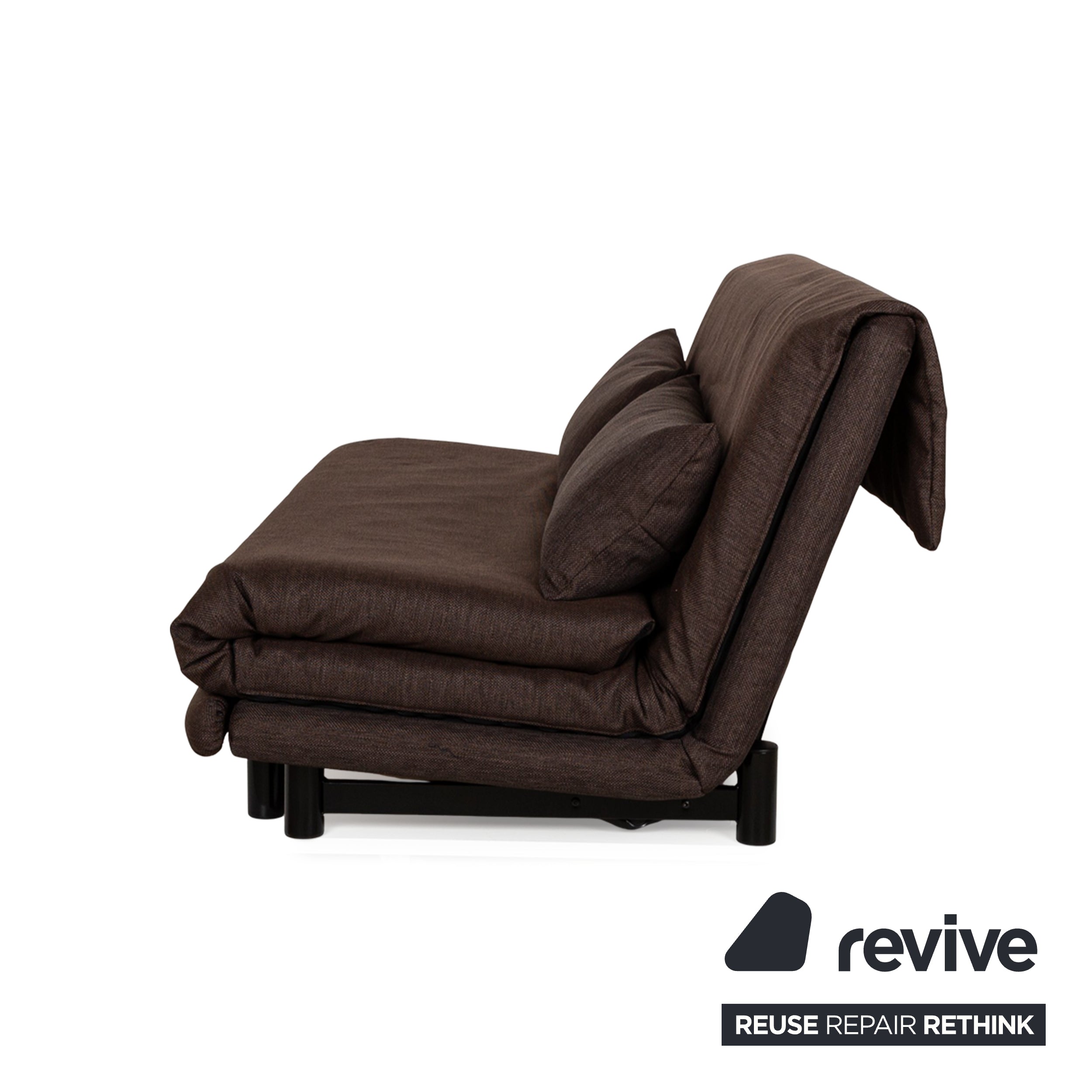 Ligne roset Canapé 3 places en tissu Multy marron, fonction manuelle, fonction sommeil, housse neuve