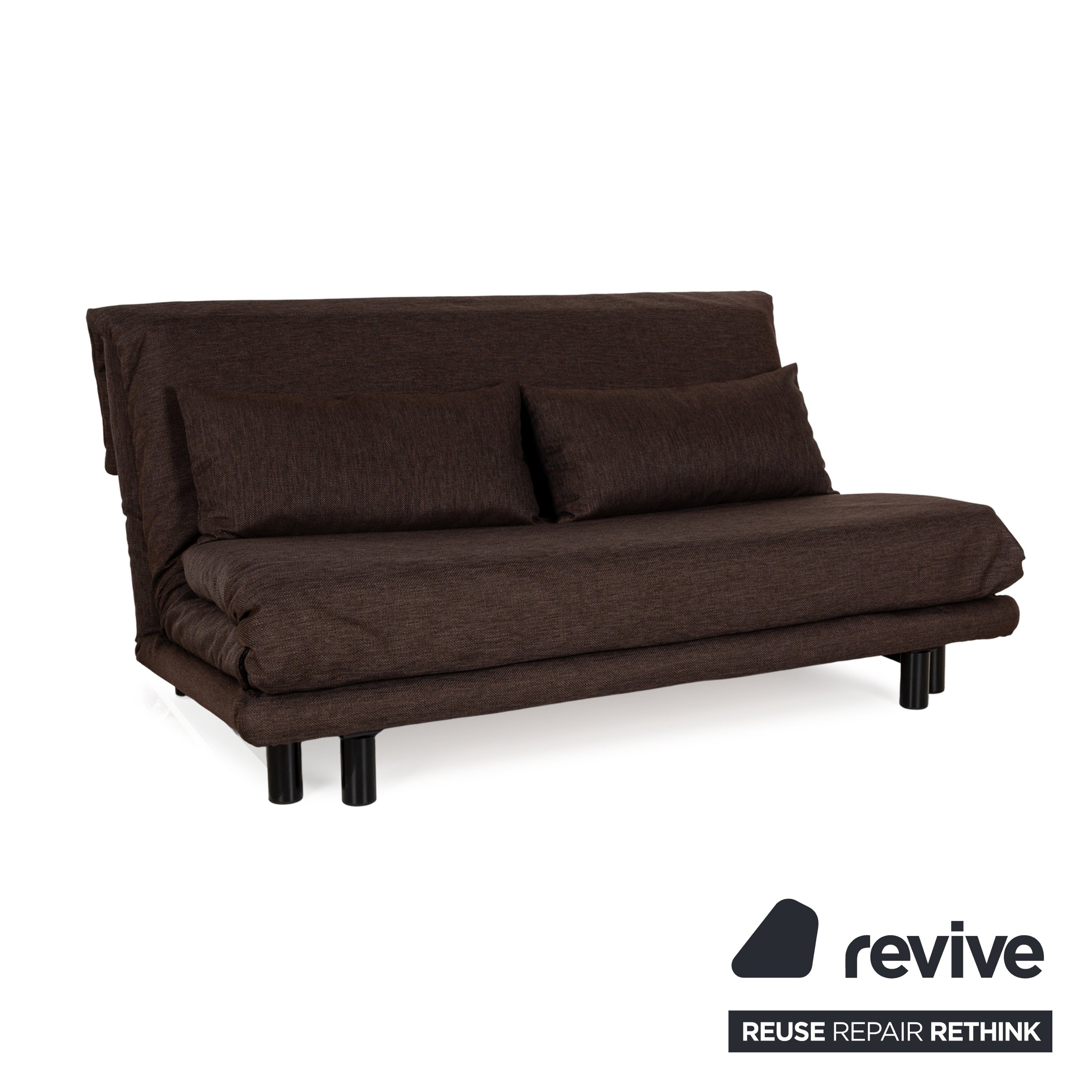 Ligne roset Canapé 3 places en tissu Multy marron, fonction manuelle, fonction sommeil, housse neuve