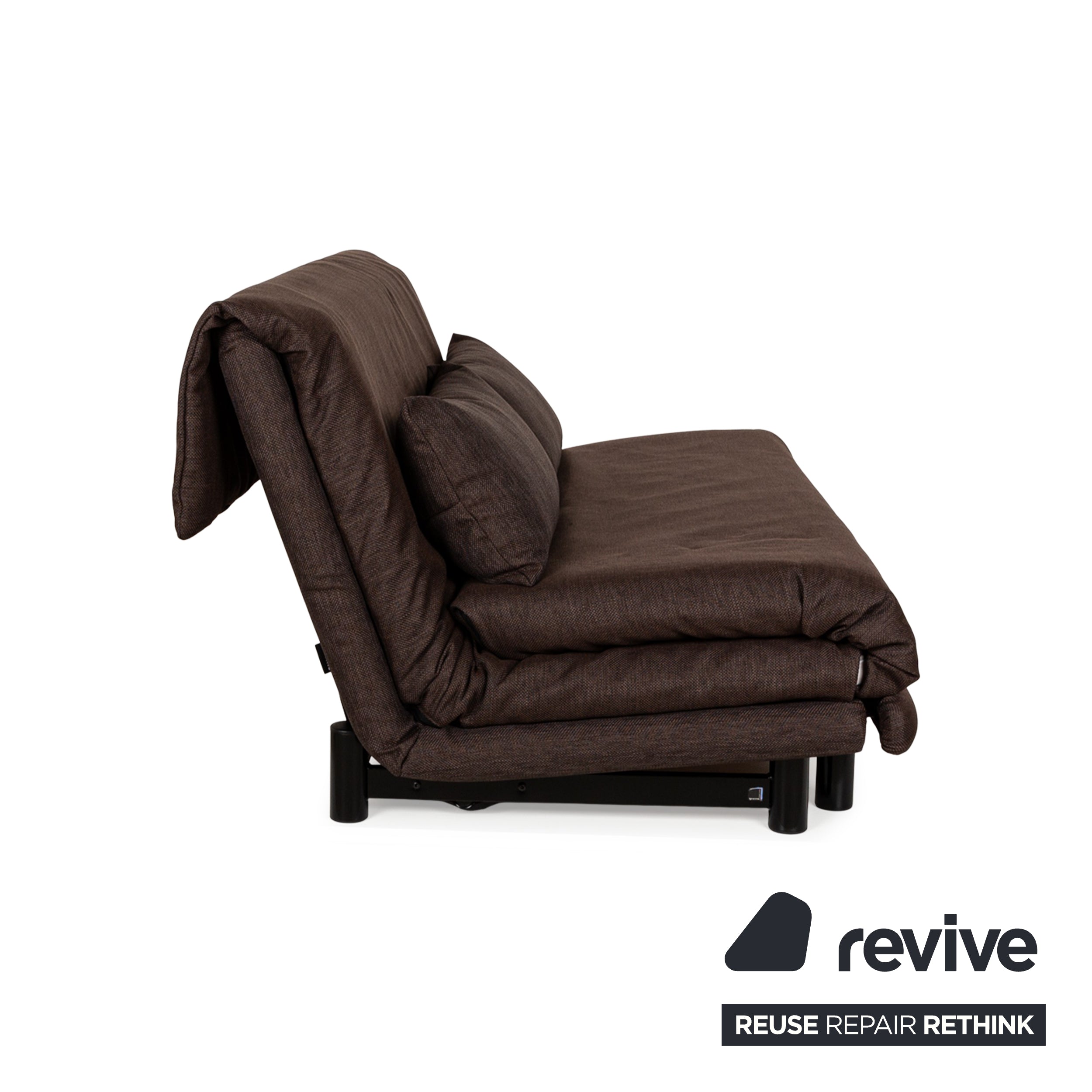 Ligne roset Canapé 3 places en tissu Multy marron, fonction manuelle, fonction sommeil, housse neuve