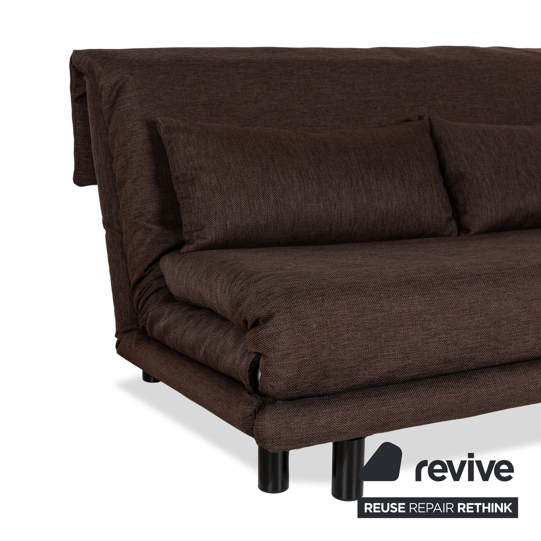 ligne roset Multy Stoff Dreisitzer Braun manuelle Funktion Schlaffunktion Sofa Couch Neubezug