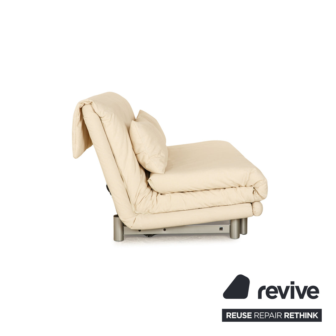 Ligne roset Canapé convertible 3 places en tissu Multy crème à fonction manuelle