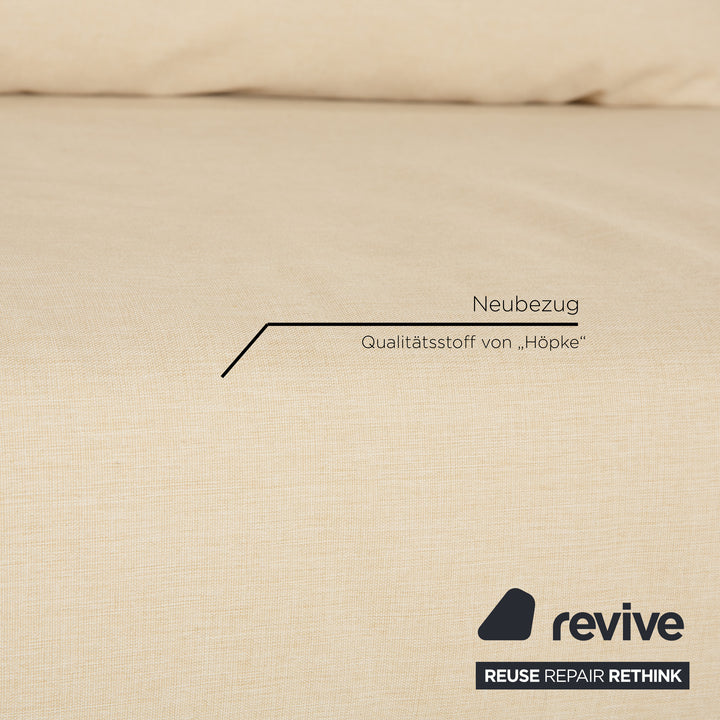 Ligne roset Canapé convertible 3 places en tissu Multy crème à fonction manuelle