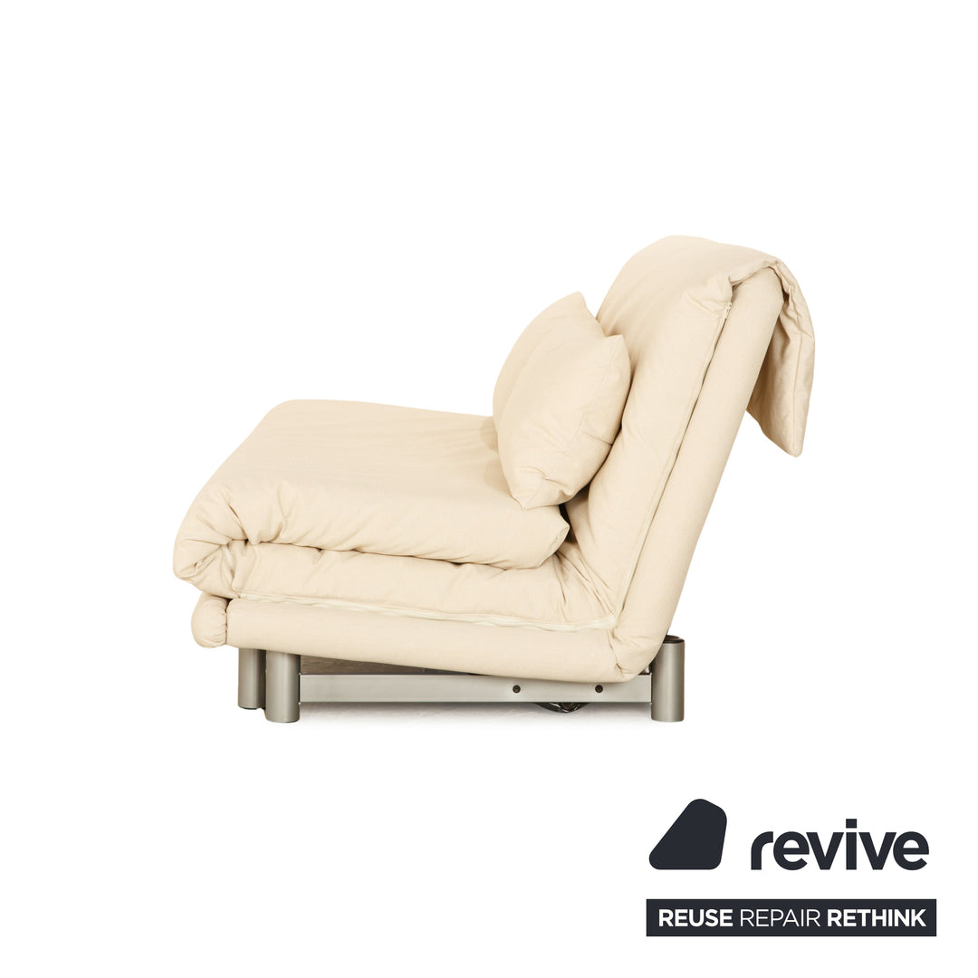 Ligne roset Canapé convertible 3 places en tissu Multy crème à fonction manuelle